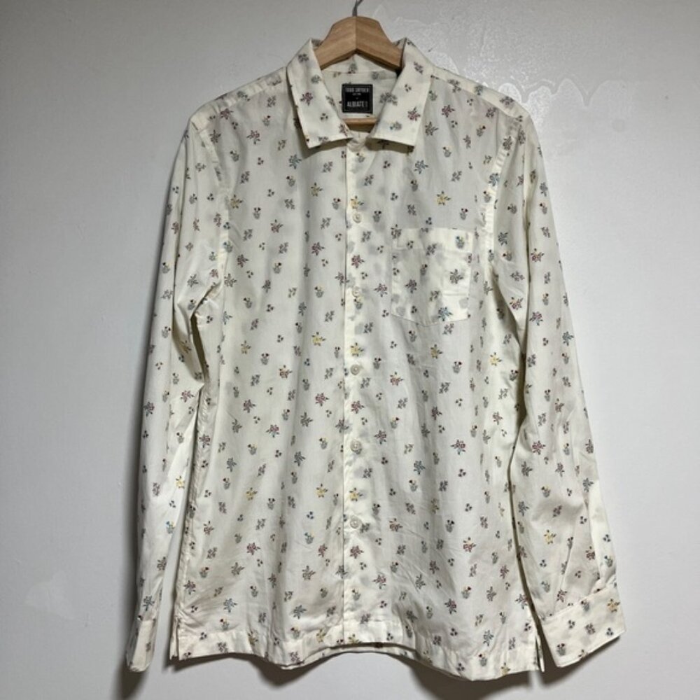 Todd Snyder Cream Floral Casual Button Down Shirt